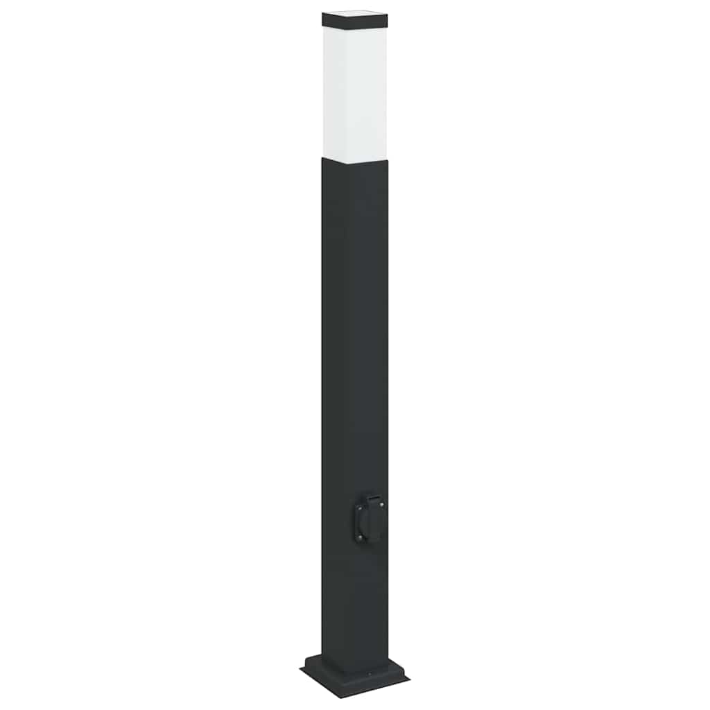 vidaXL Bollard Light with Outlet 80 cm Black IP44
