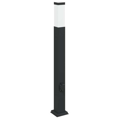 vidaXL Bollard Light with Outlet 80 cm Black IP44