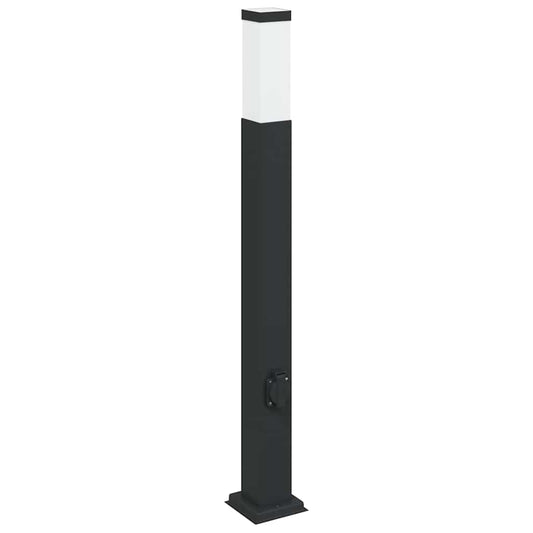 vidaXL Bollard Light with Outlet 80 cm Black IP44