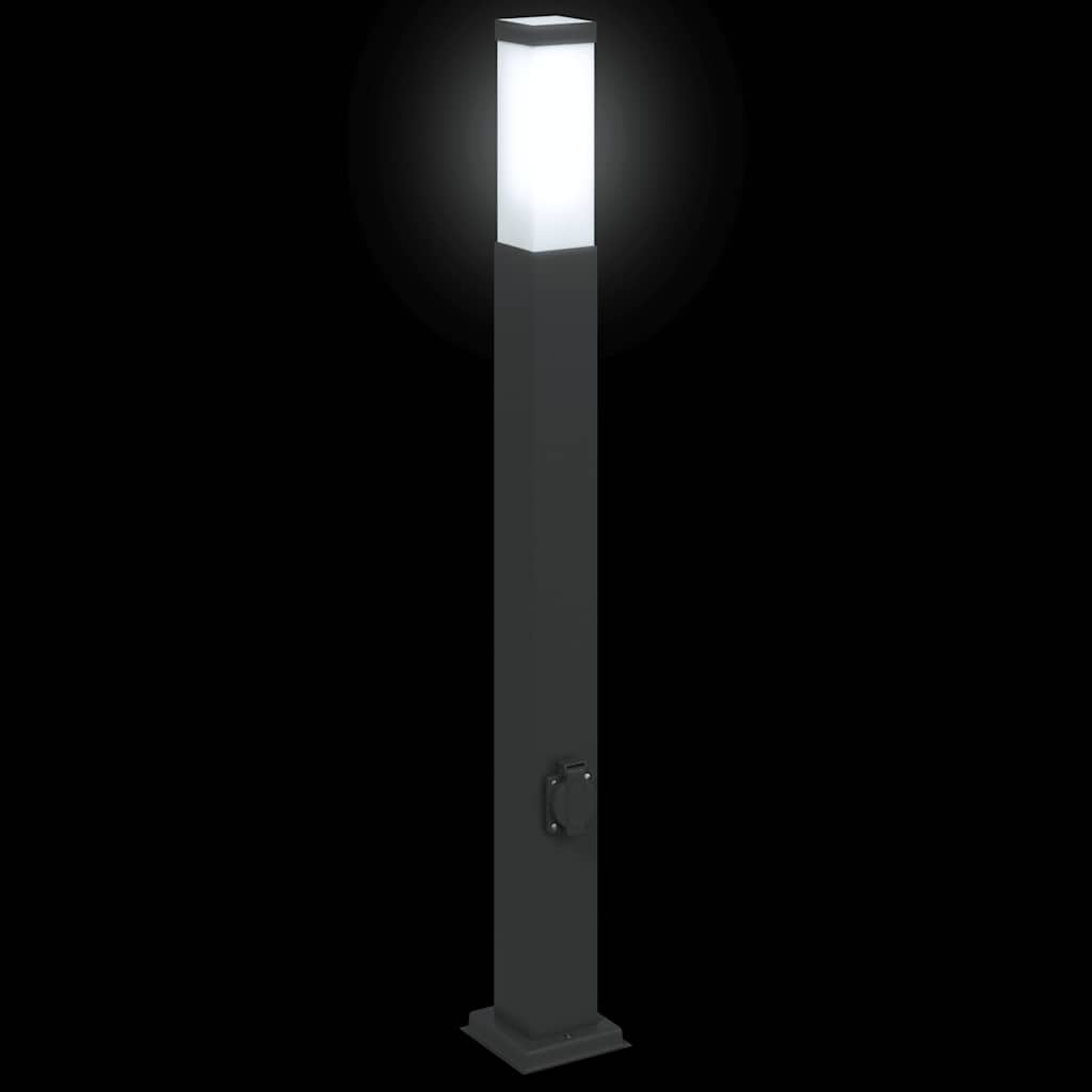 vidaXL Bollard Light with Outlet 80 cm Black IP44