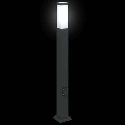 vidaXL Bollard Light with Outlet 80 cm Black IP44