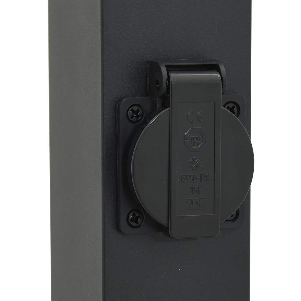 vidaXL Bollard Light with Outlet 80 cm Black IP44