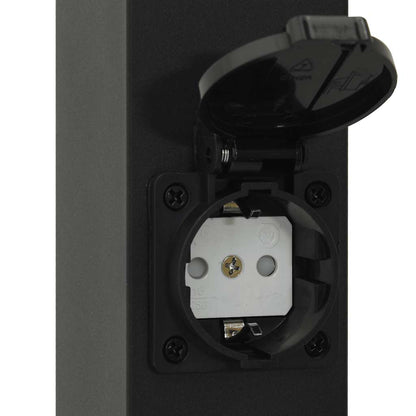 vidaXL Bollard Lights with Outlet 3 pcs 80 cm Black IP44