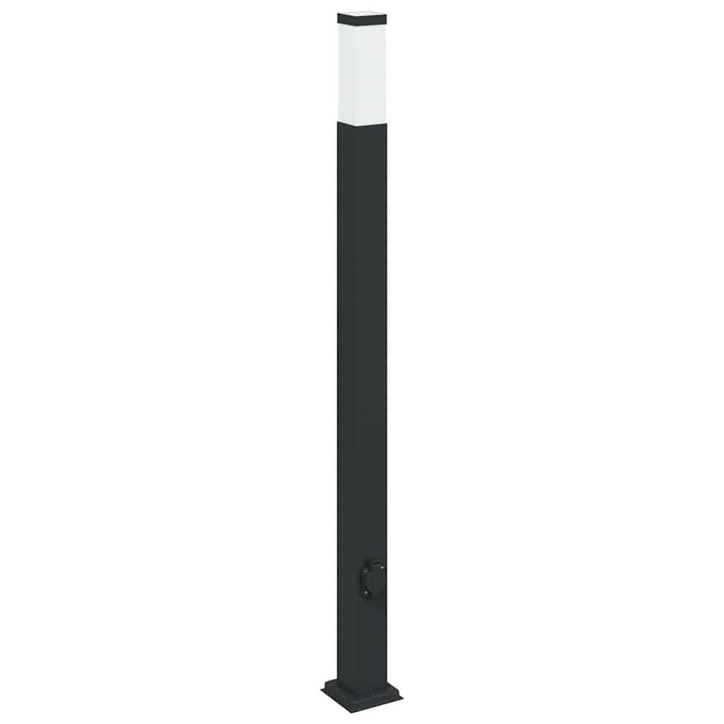 vidaXL Bollard Light with Outlet 110 cm Black IP44