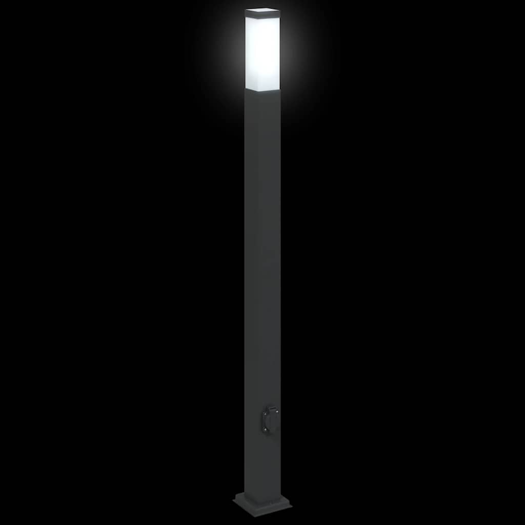 vidaXL Bollard Light with Outlet 110 cm Black IP44