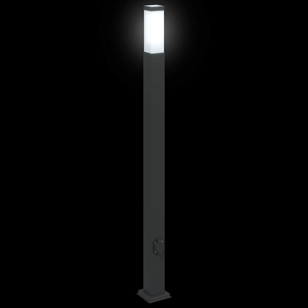 vidaXL Bollard Light with Outlet 110 cm Black IP44