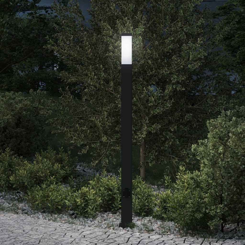 vidaXL Bollard Light with Outlet 110 cm Black IP44