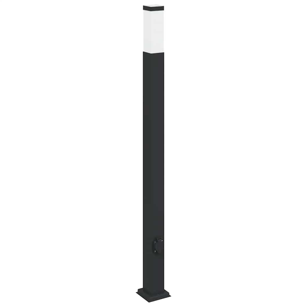 vidaXL Bollard Lights with Outlet 3 pcs 110 cm Black IP44