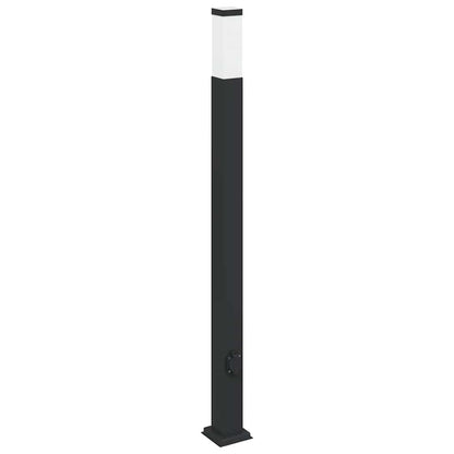 vidaXL Bollard Lights with Outlet 3 pcs 110 cm Black IP44