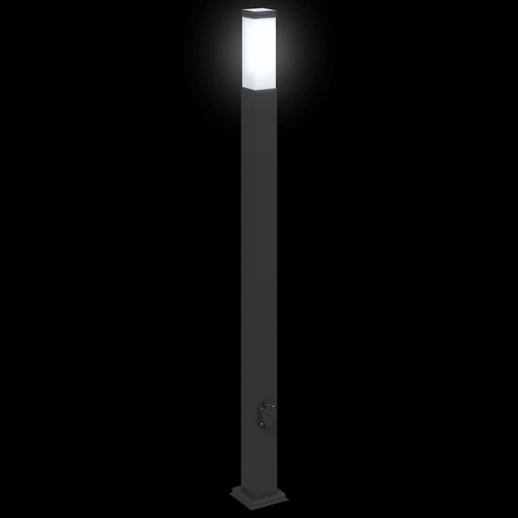 vidaXL Bollard Lights with Outlet 3 pcs 110 cm Black IP44