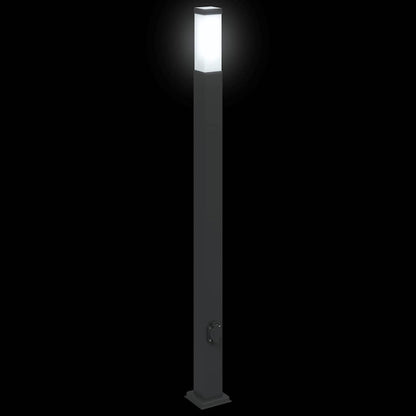 vidaXL Bollard Lights with Outlet 3 pcs 110 cm Black IP44