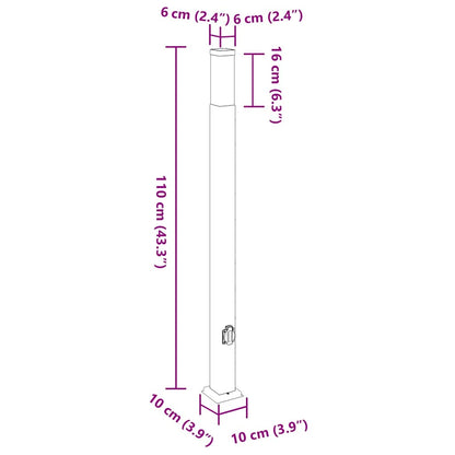 vidaXL Bollard Lights with Outlet 3 pcs 110 cm Black IP44