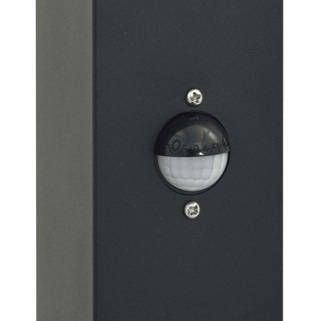 vidaXL Bollard Lights with Sensor&Outlet 3 pcs 50 cm Black IP44