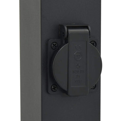 vidaXL Bollard Lights with Sensor&Outlet 3 pcs 50 cm Black IP44