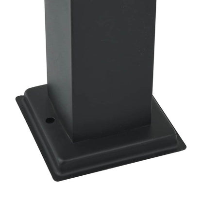 vidaXL Bollard Lights with Sensor&Outlet 3 pcs 50 cm Black IP44
