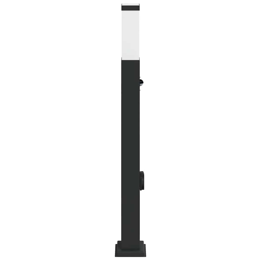 vidaXL Bollard Light with Sensor&Outlet 80 cm Black IP44