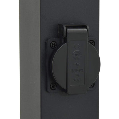 vidaXL Bollard Lights with Sensor&Outlet 3 pcs 80 cm Black IP44
