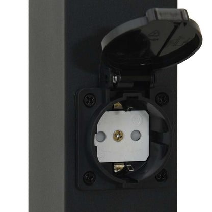 vidaXL Bollard Lights with Sensor&Outlet 3 pcs 80 cm Black IP44