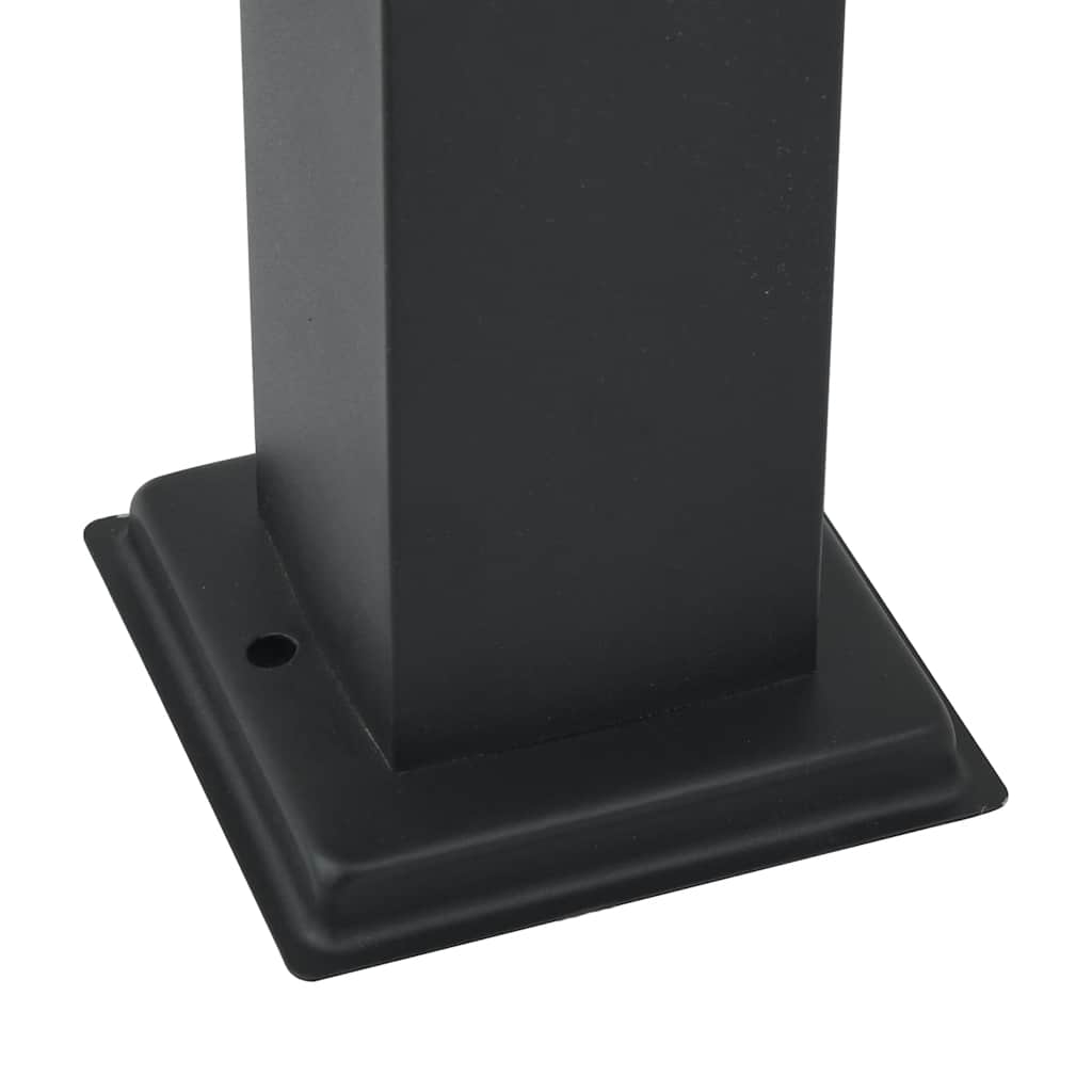 vidaXL Bollard Lights with Sensor&Outlet 3 pcs 80 cm Black IP44