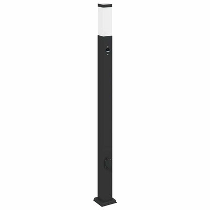 vidaXL Bollard Lights with Sensor&Outlet 3 pcs 110 cm Black IP44