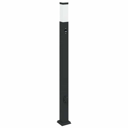 vidaXL Bollard Lights with Sensor&Outlet 3 pcs 110 cm Black IP44