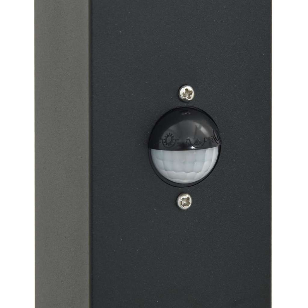 vidaXL Bollard Lights with Sensor&Outlet 3 pcs 110 cm Black IP44