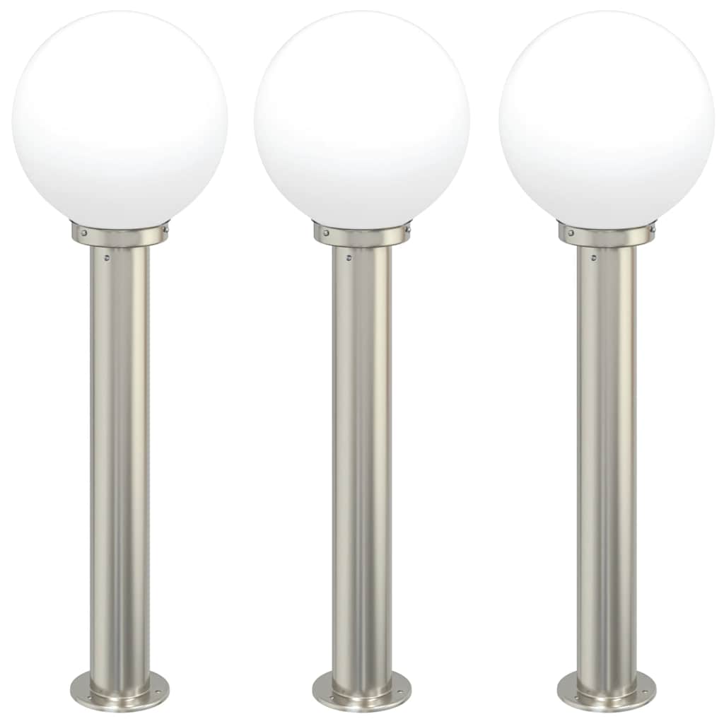 vidaXL Bollard Lights 3 pcs 80 cm Stainless Steel IP44