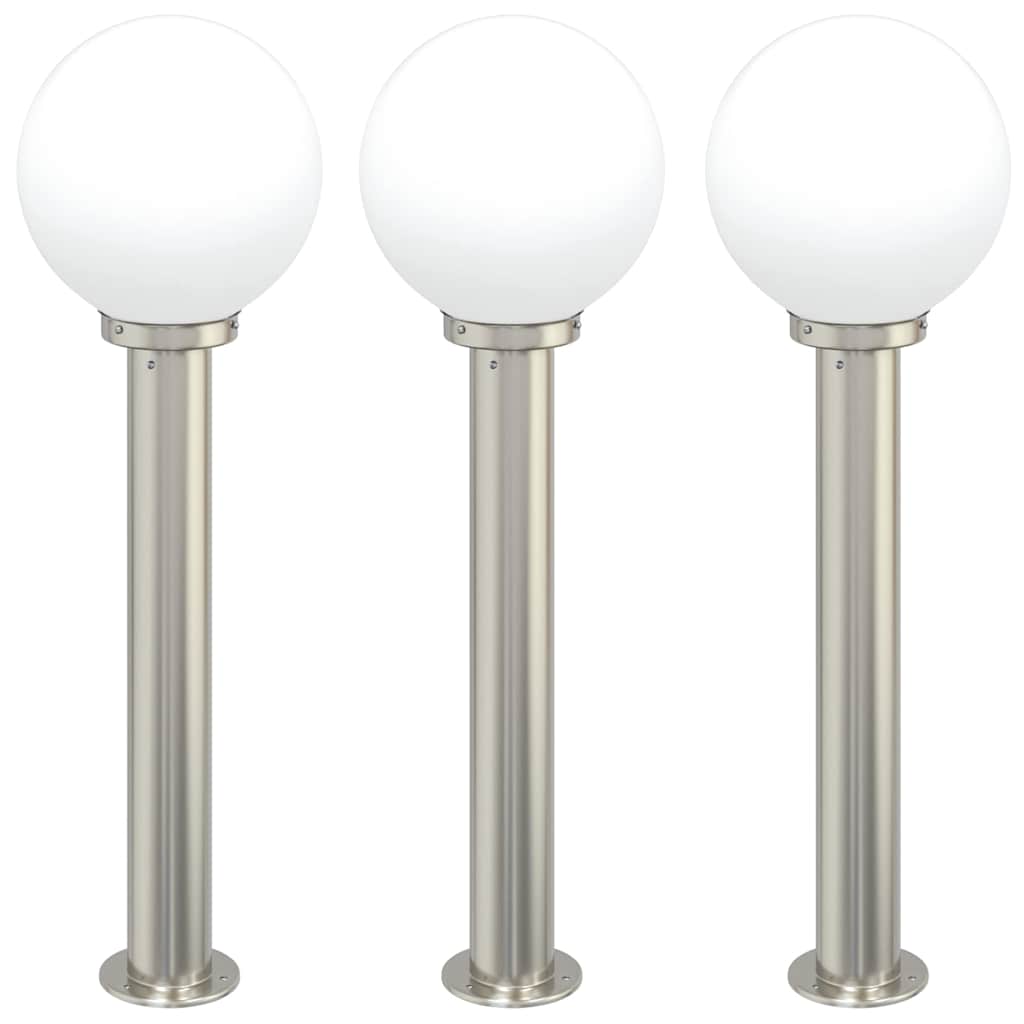 vidaXL Bollard Lights 3 pcs 80 cm Stainless Steel IP44
