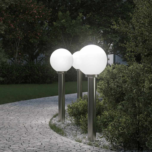 vidaXL Bollard Lights 3 pcs 80 cm Stainless Steel IP44