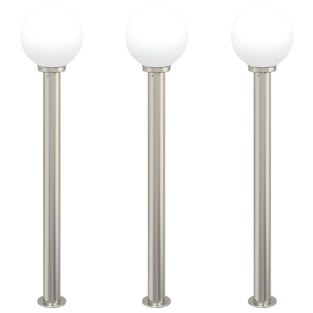 vidaXL Bollard Lights 3 pcs 120 cm Stainless Steel IP44