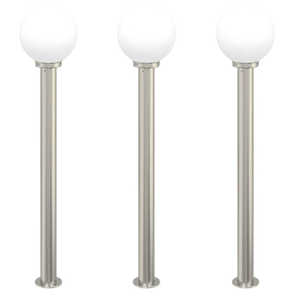 vidaXL Bollard Lights 3 pcs 120 cm Stainless Steel IP44