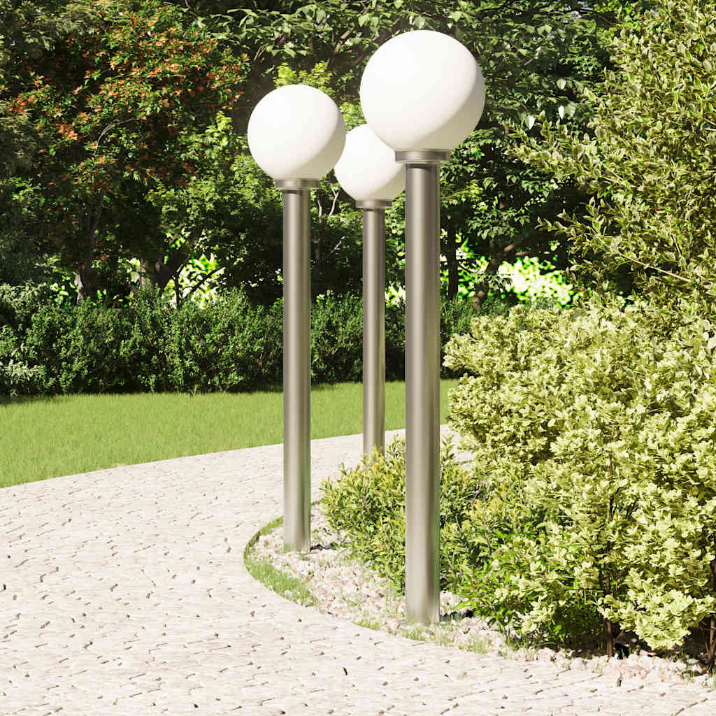 vidaXL Bollard Lights 3 pcs 120 cm Stainless Steel IP44
