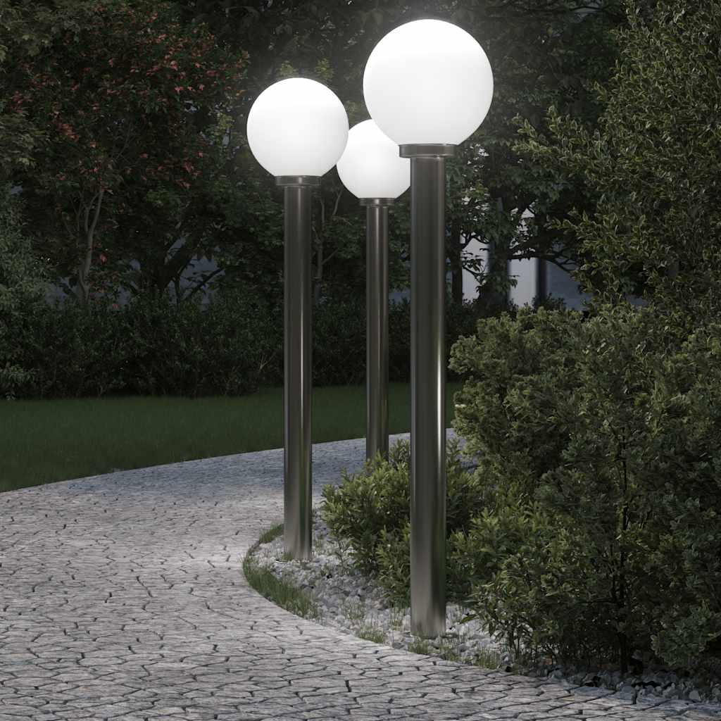 vidaXL Bollard Lights 3 pcs 120 cm Stainless Steel IP44