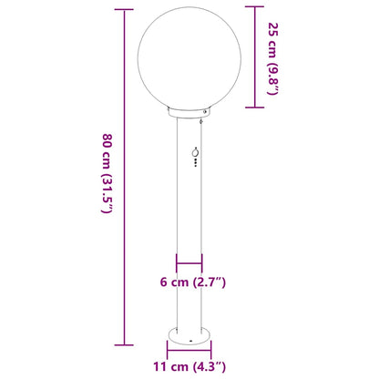 vidaXL Bollard Lights with Sensor 3 pcs 80 cm Stainless Steel IP44
