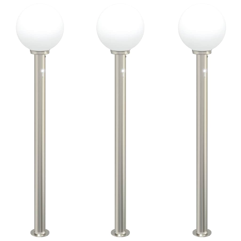 vidaXL Bollard Lights with Sensor 3 pcs 120 cm Stainless Steel IP44
