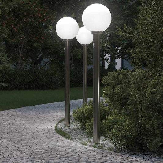 vidaXL Bollard Lights with Sensor 3 pcs 120 cm Stainless Steel IP44