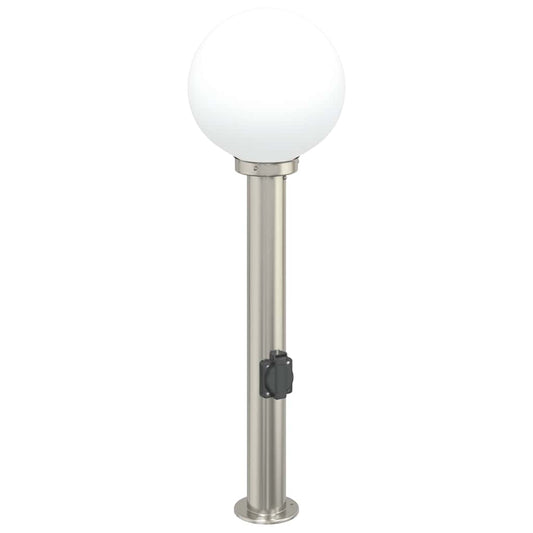 vidaXL Bollard Light with Outlet 80 cm Stainless Steel IP44