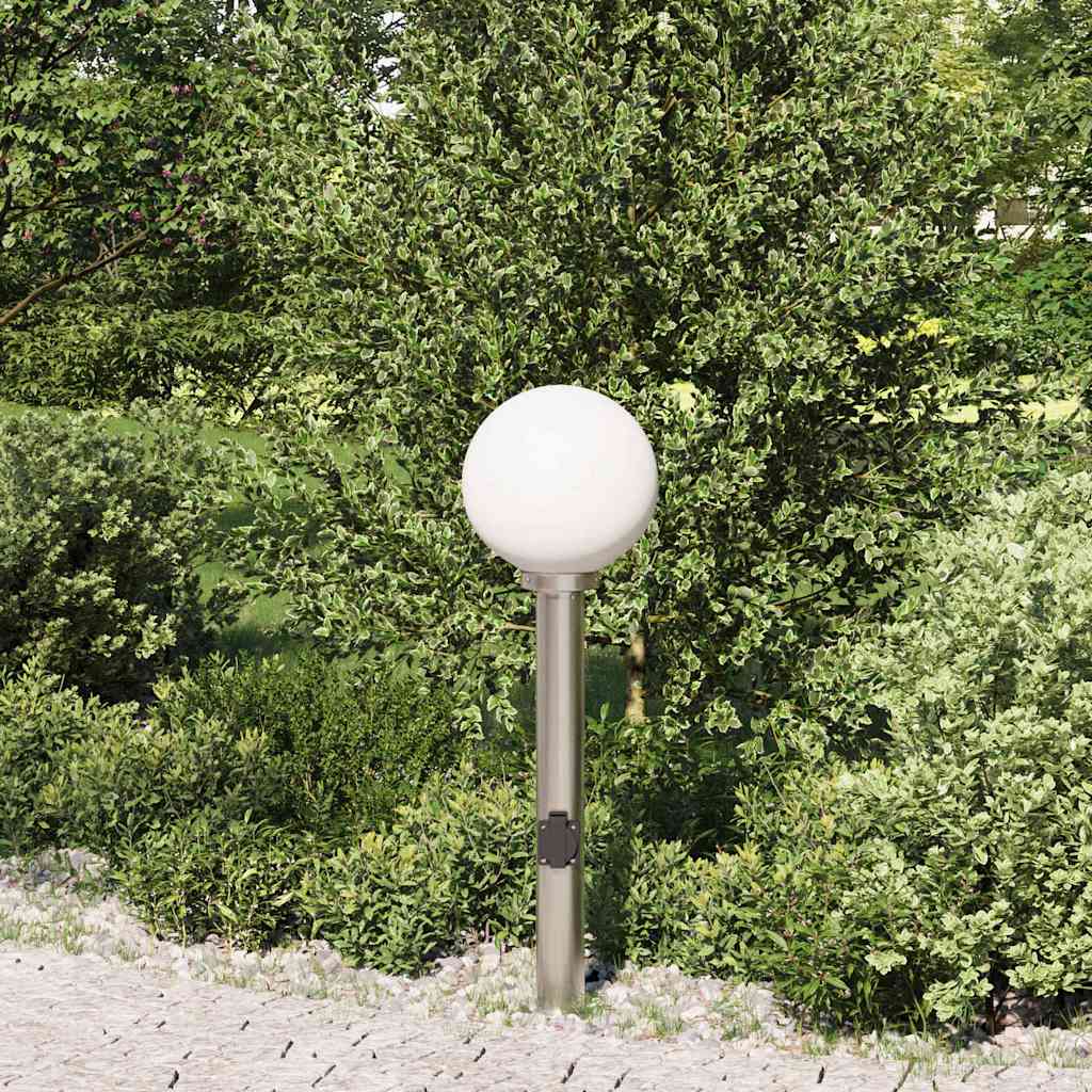 vidaXL Bollard Light with Outlet 80 cm Stainless Steel IP44