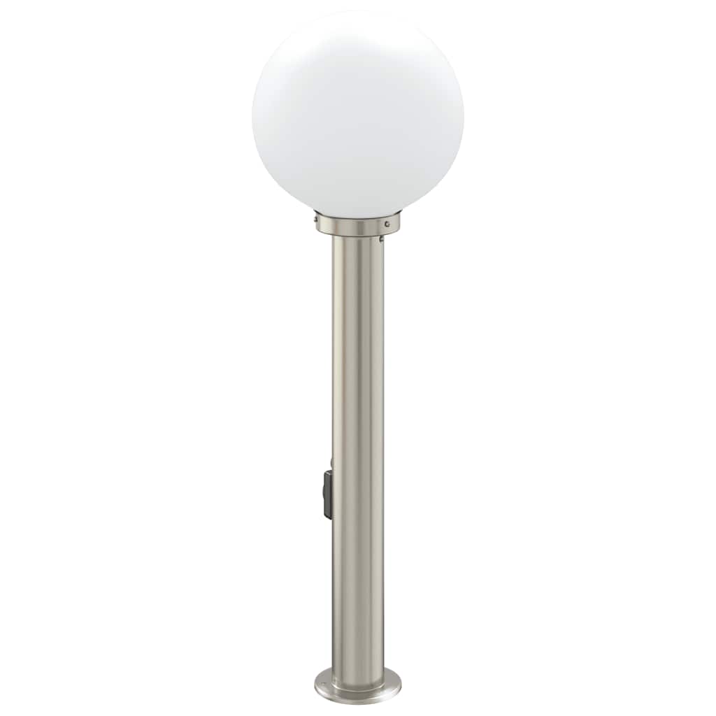 vidaXL Bollard Light with Outlet 80 cm Stainless Steel IP44