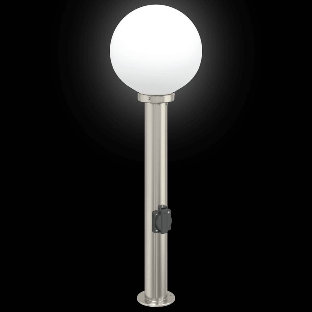 vidaXL Bollard Light with Outlet 80 cm Stainless Steel IP44