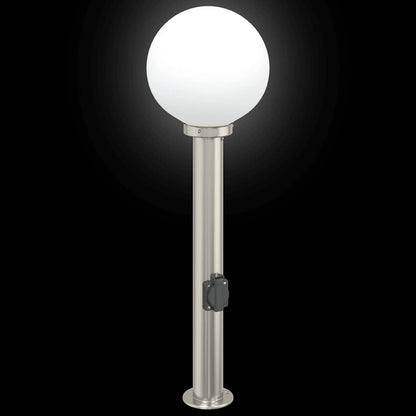 vidaXL Bollard Lights with Outlet 3 pcs 80 cm Stainless Steel IP44
