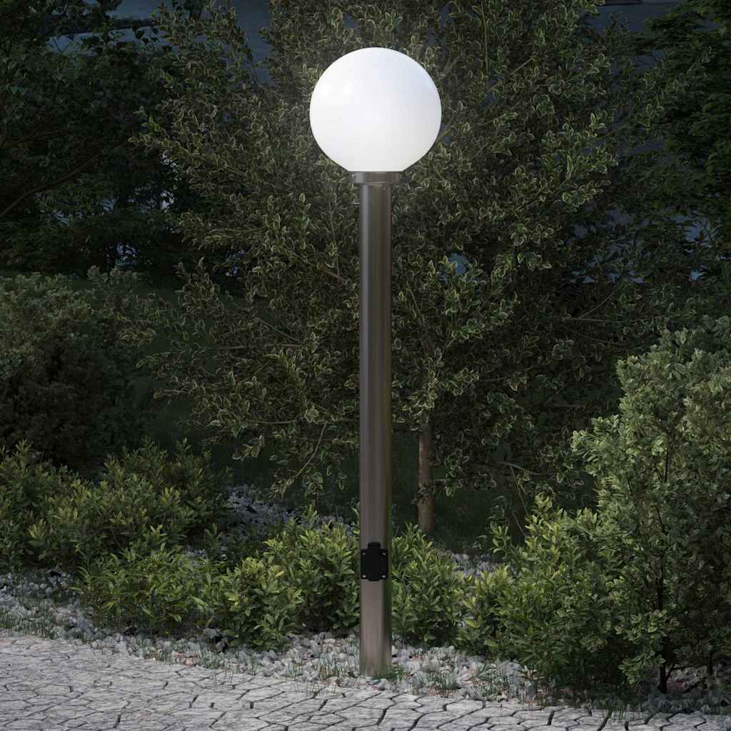 vidaXL Bollard Light with Outlet 120 cm Stainless Steel IP44