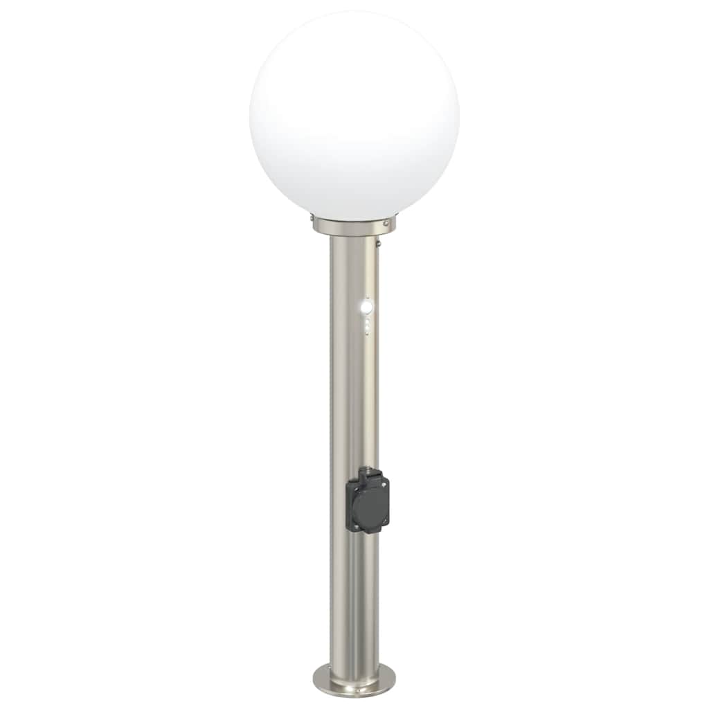 vidaXL Bollard Light with Sensor&Outlet 80 cm Stainless Steel IP44