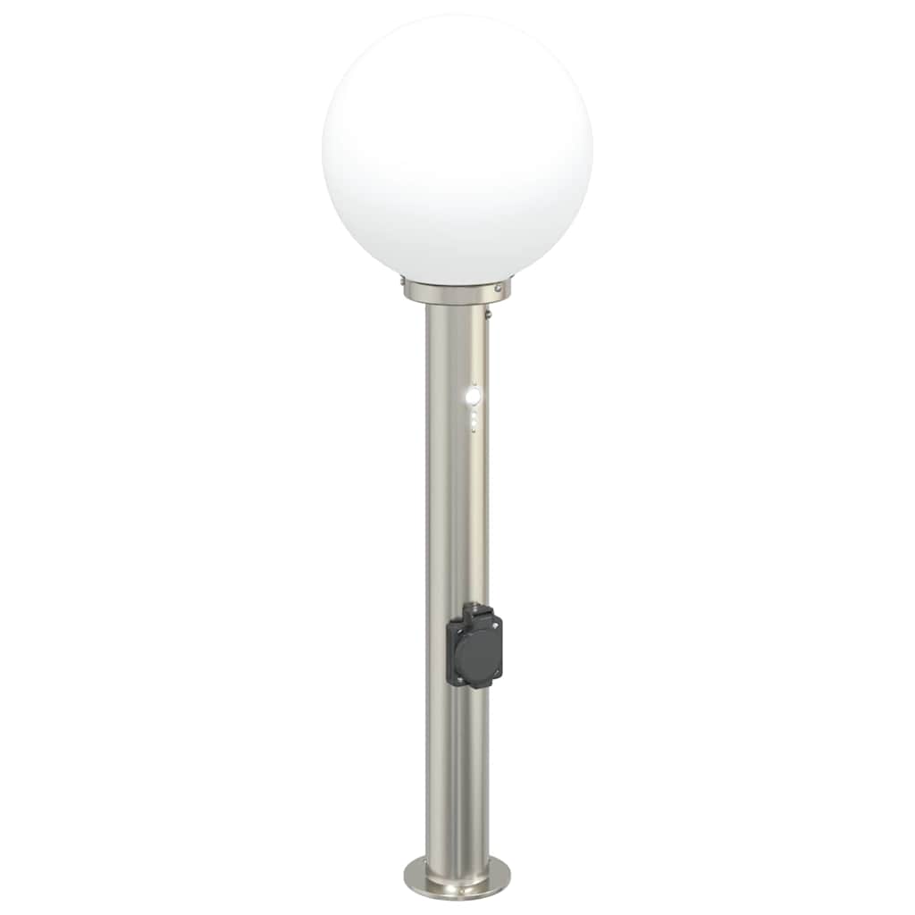 vidaXL Bollard Light with Sensor&Outlet 80 cm Stainless Steel IP44