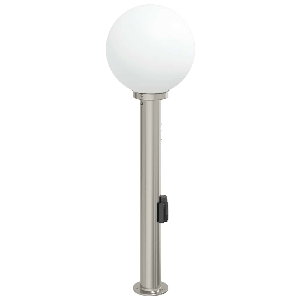 vidaXL Bollard Light with Sensor&Outlet 80 cm Stainless Steel IP44