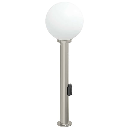 vidaXL Bollard Light with Sensor&Outlet 80 cm Stainless Steel IP44