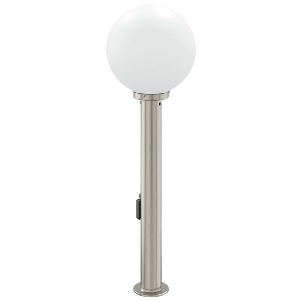 vidaXL Bollard Light with Sensor&Outlet 80 cm Stainless Steel IP44