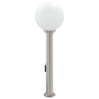 vidaXL Bollard Light with Sensor&Outlet 80 cm Stainless Steel IP44
