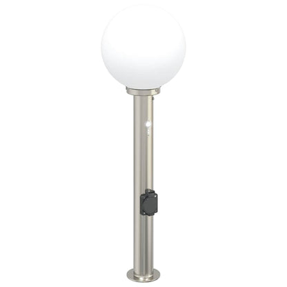 vidaXL Bollard Lights with Sensor&Outlet 3 pcs 80 cm Stainless Steel IP44