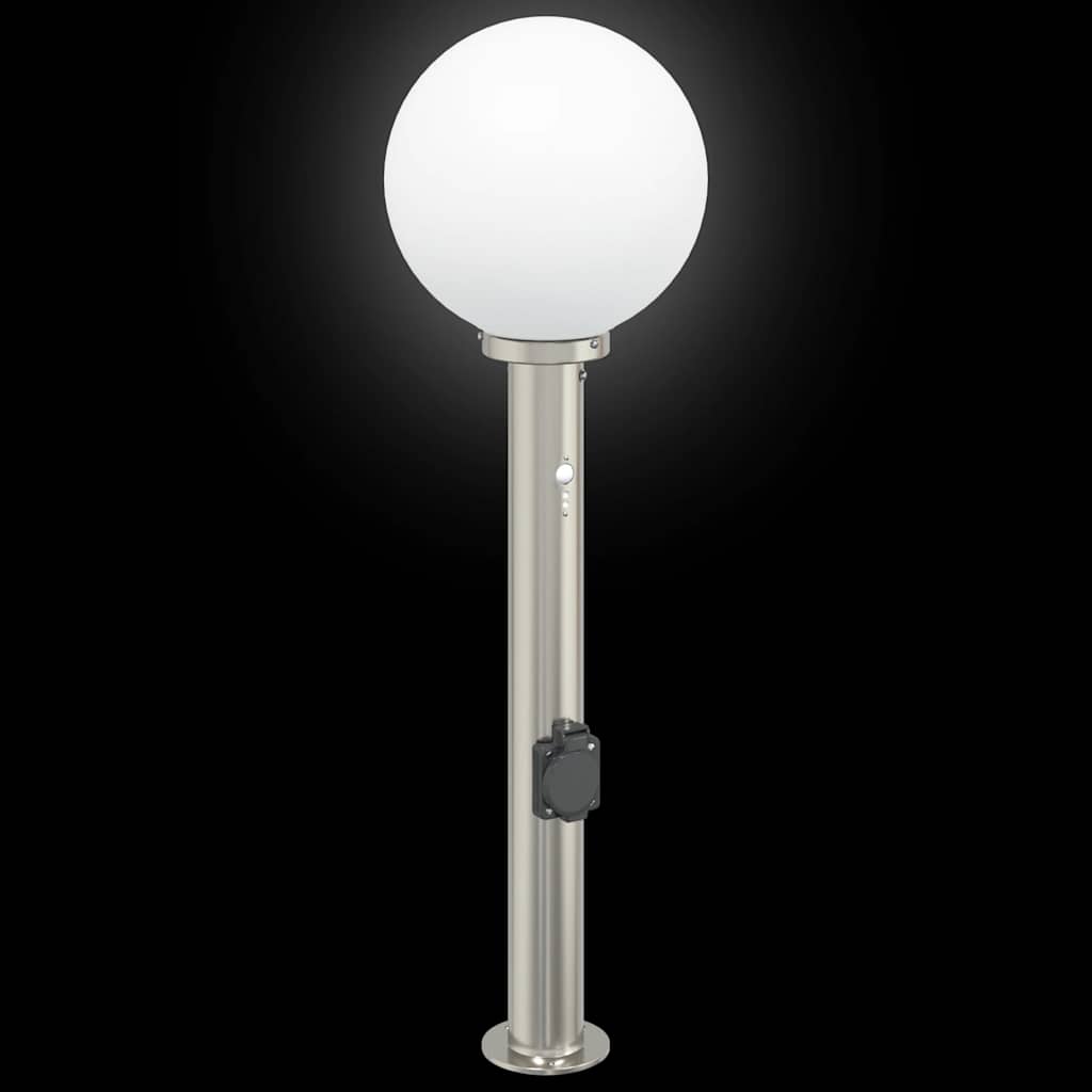 vidaXL Bollard Lights with Sensor&Outlet 3 pcs 80 cm Stainless Steel IP44